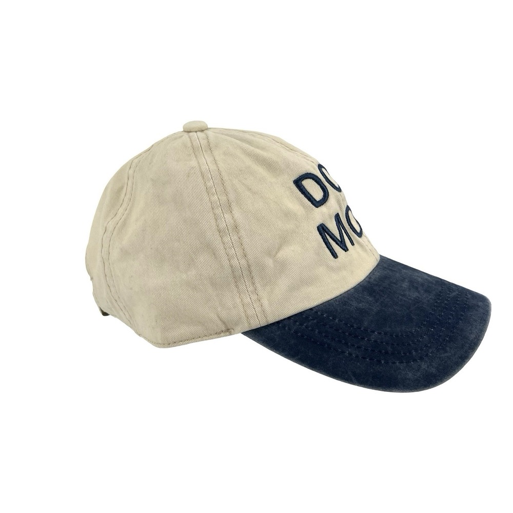 Dog Mom Hat Manhattan Hat Company Beige Blue Embroidered Strapback Dad Cap - Picture 3 of 7